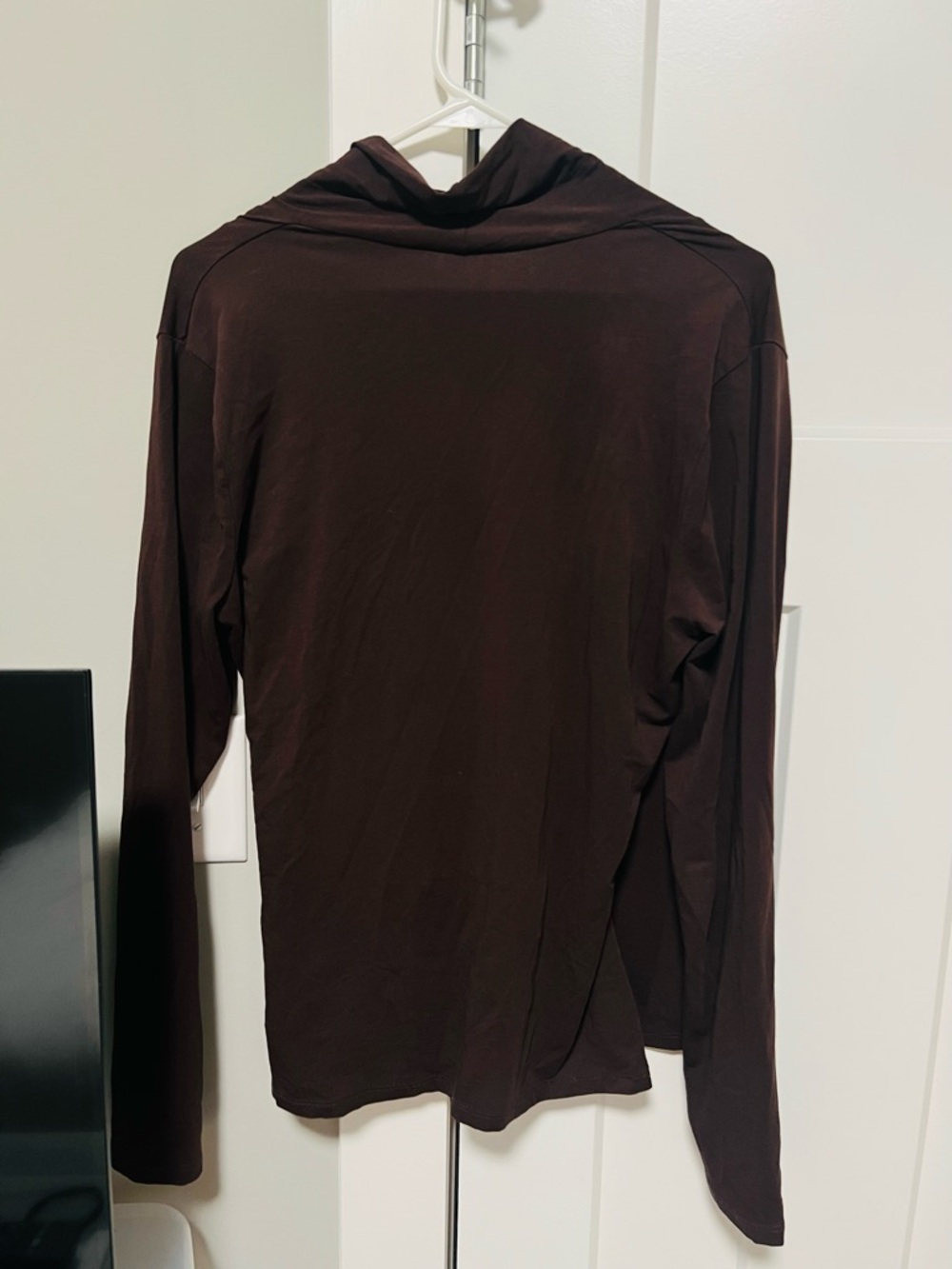 Lauren Ralph Lauren Brown Draped Faux Wrap V-Neck Top XL - Picture 3 of 3